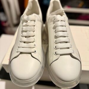 Alexander McQueen Men's Oversized Gel Sole Leather Platform Sneakers